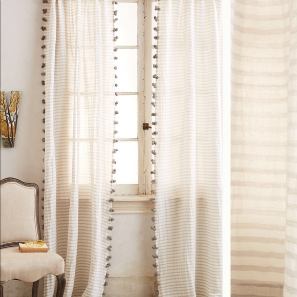 Grey Anthropologie curtain - Picture 2 of 3